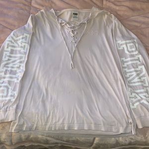 PINK by Victoria’s Secret Pink Lace Up Long Sleeve Top
